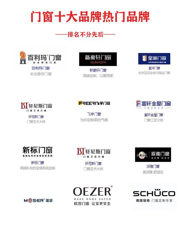 国内系统门窗十大品牌2024年榜出炉（一线厂家）