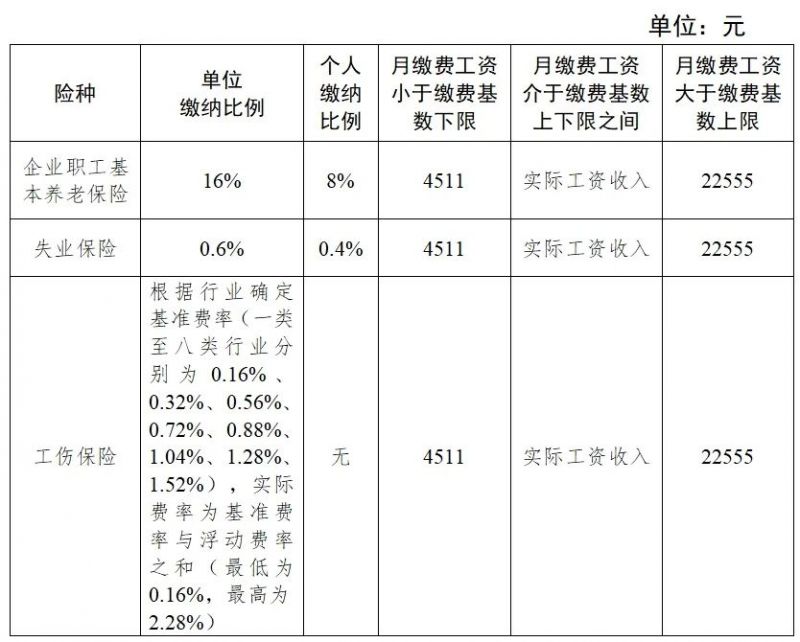 2024成都社保缴费标准（单位+个人）