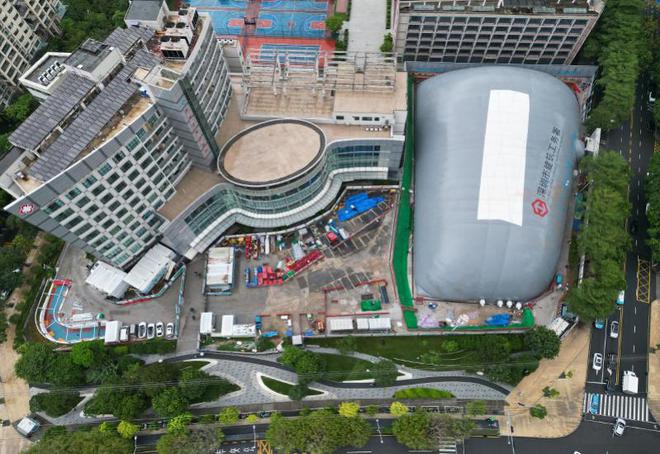 气膜大天棚隔断基坑噪声源！福田绿色施工多方治噪解难题(图4)