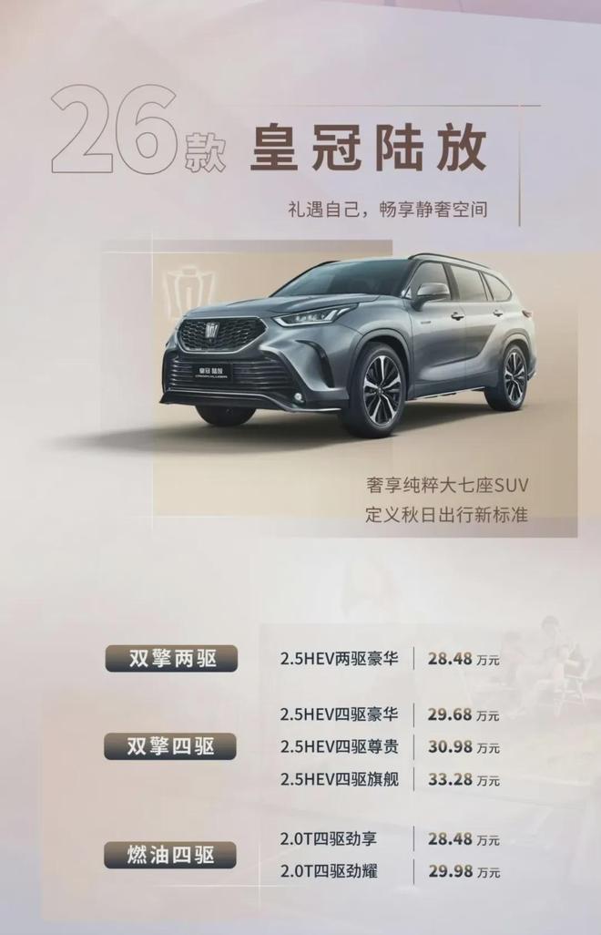 老瓶装新酒！新款丰田皇冠陆放上市售价2848万起！